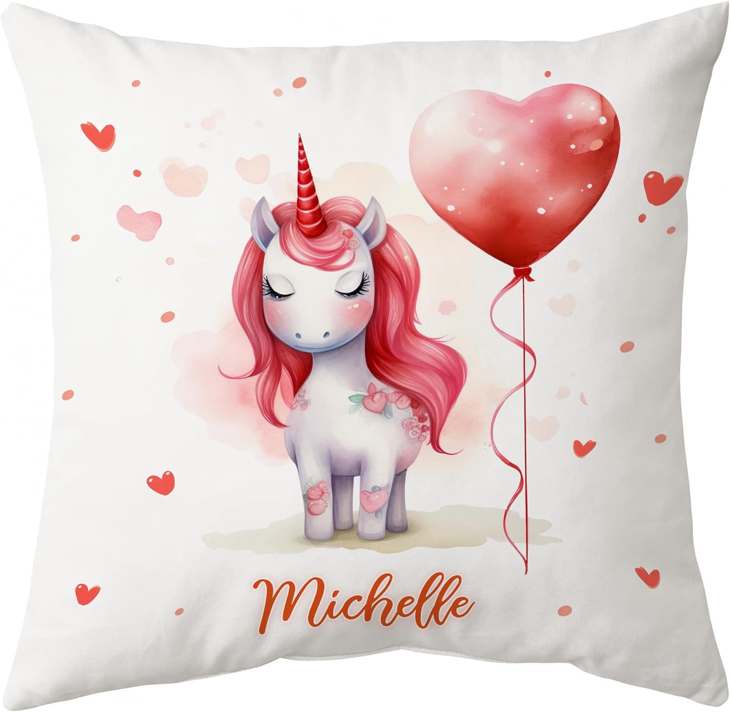 Unicorn Valentine Pattern - Personalized Pillow (Insert Included)