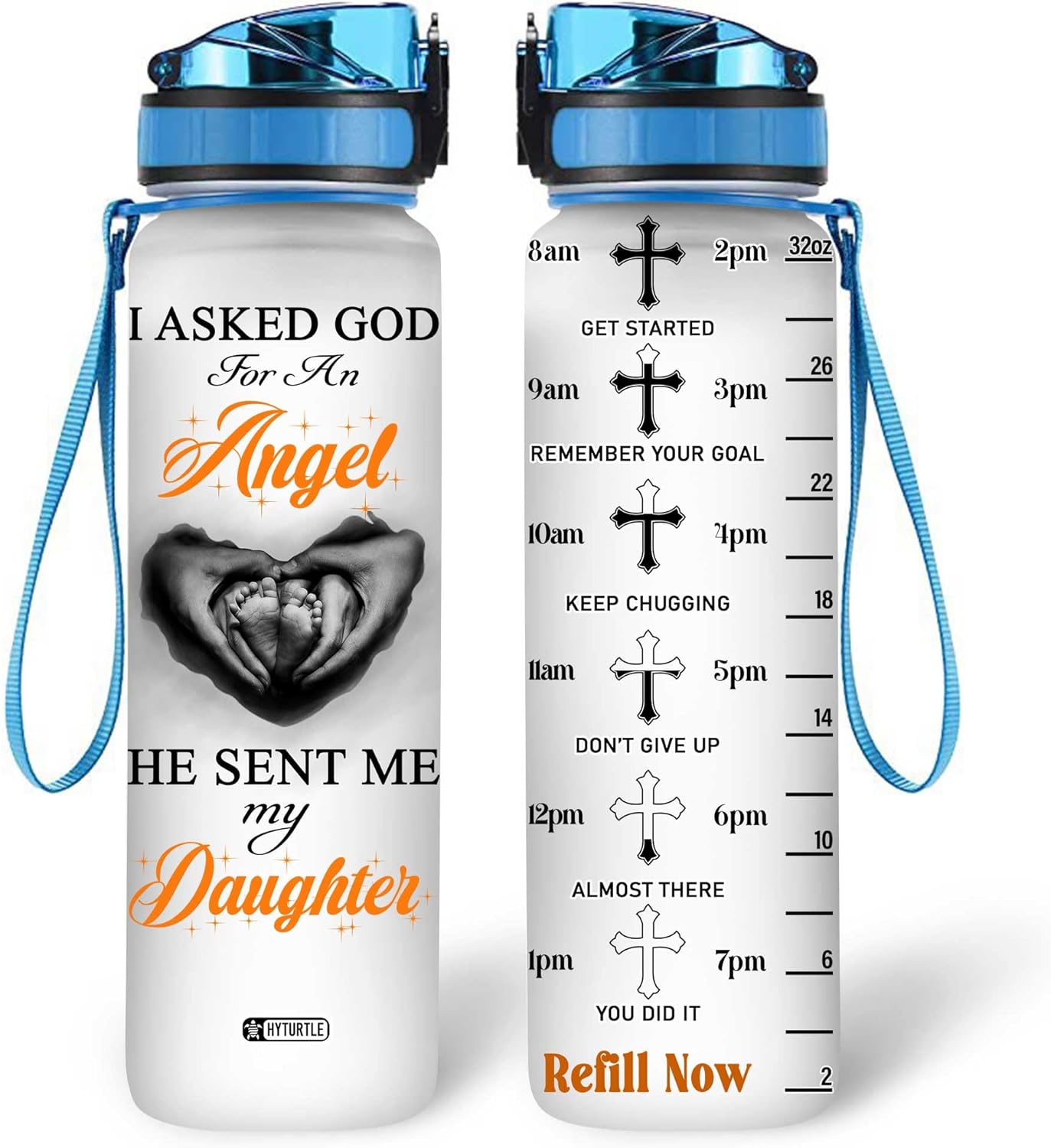 I Ask God For An Angel - Personalized Water Tracker Bottle 32oz