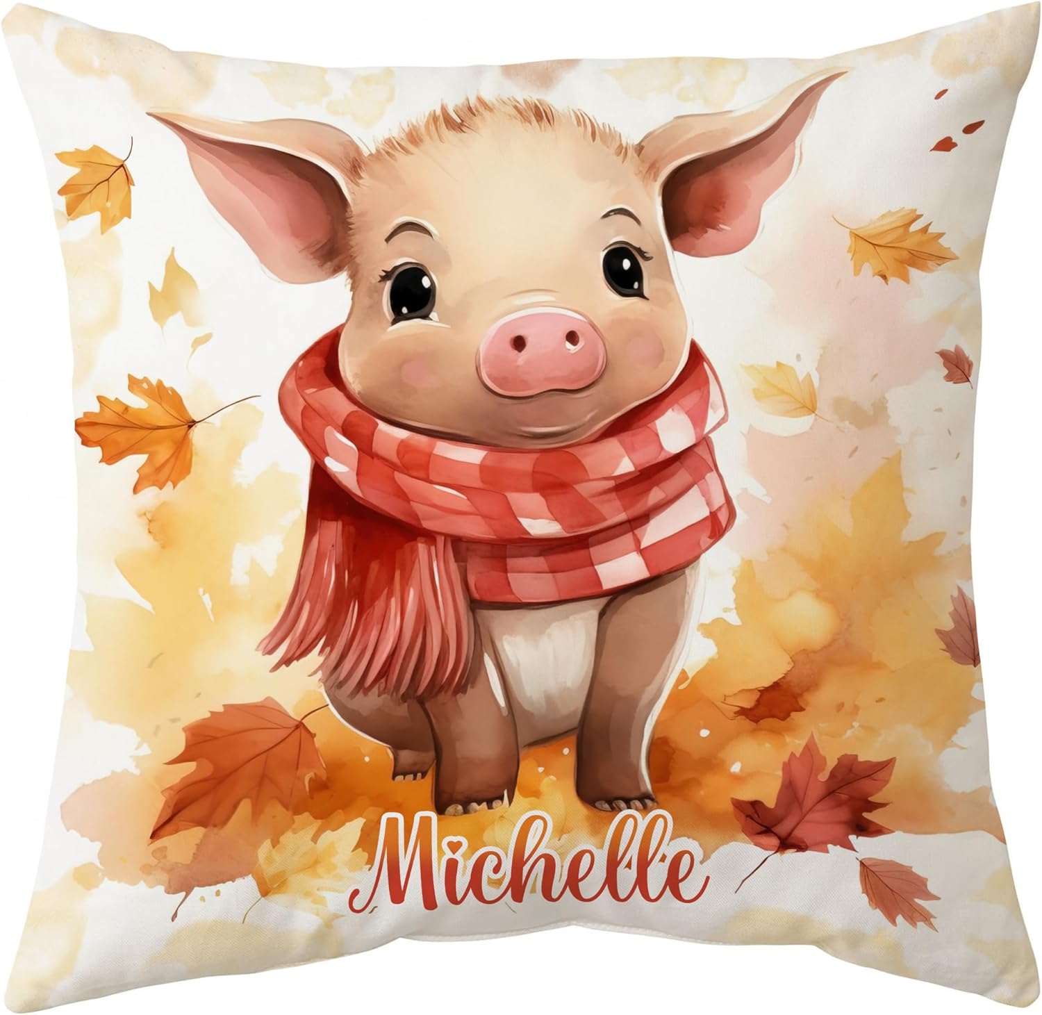 Pig Maple Leaves - Personalized Pillow (Insert Included)