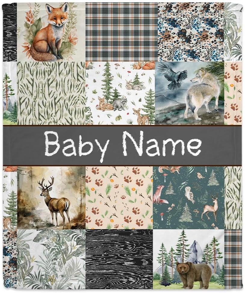 Animal Woodland Baby Blanket - Personalized Blanket