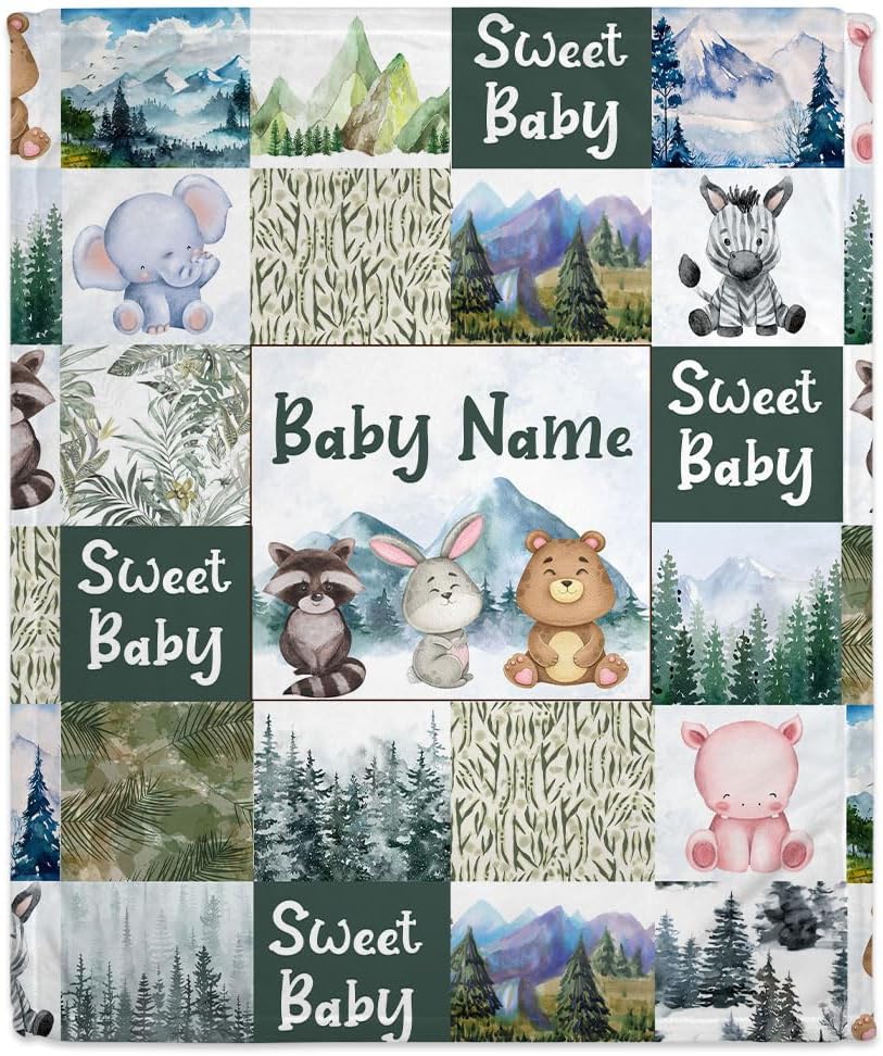 Animal Woodland Baby Blanket - Personalized Blanket