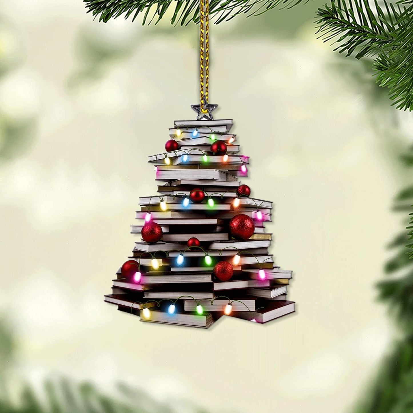 Books Christmas Tree - Personalized Acrylic Ornament