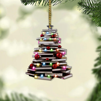 Books Christmas Tree - Personalized Acrylic Ornament
