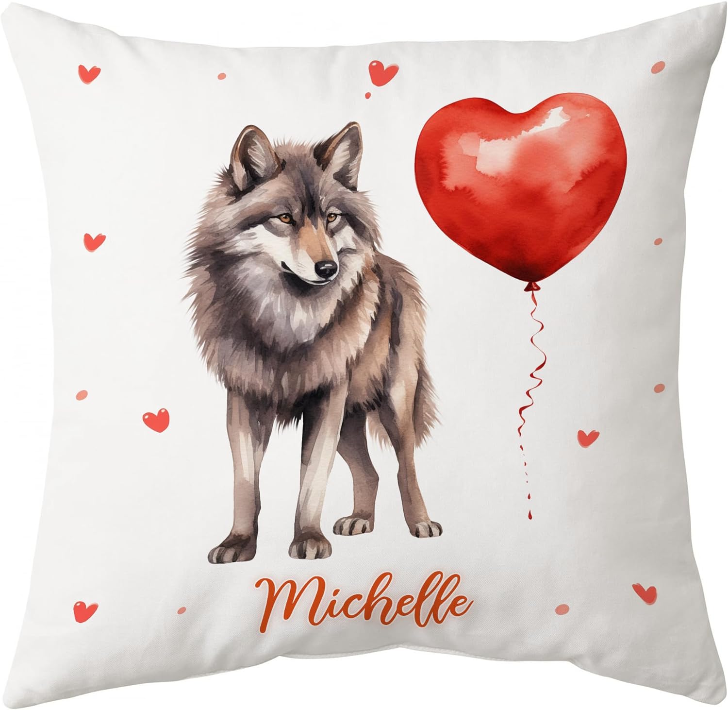 Wolf Valentine Pattern - Personalized Pillow (Insert Included)