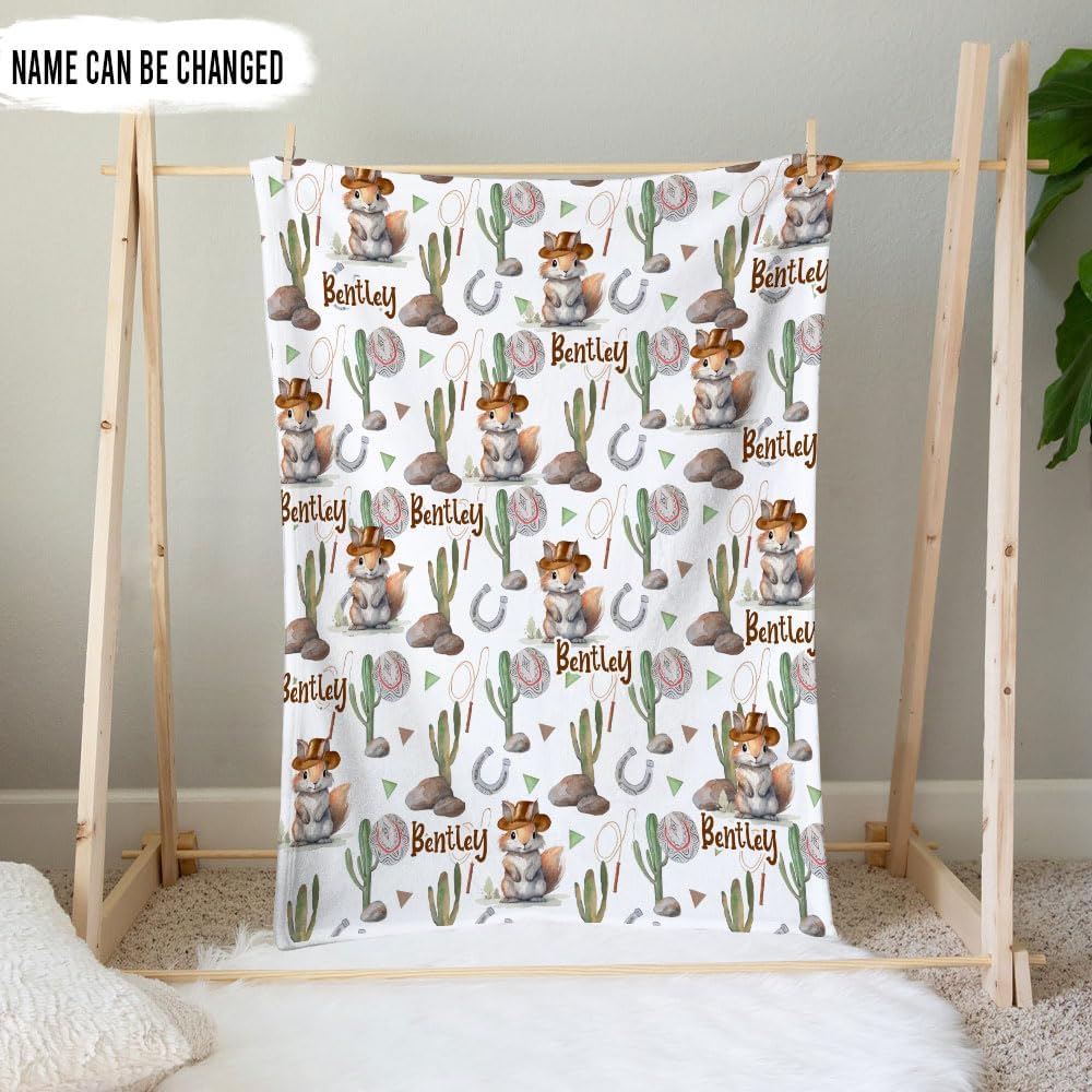 Catus Wild West Baby Blanket - Personalized Blanket