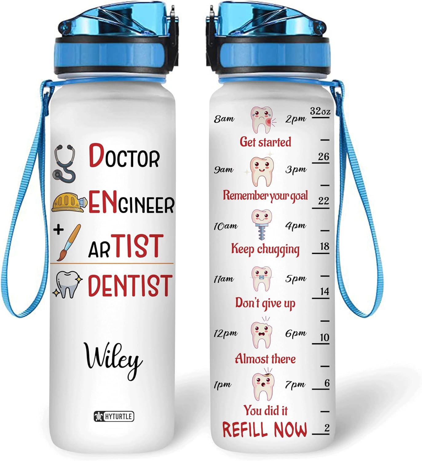 Doctor Engineer Artist - Personalized Water Tracker Bottle 32oz