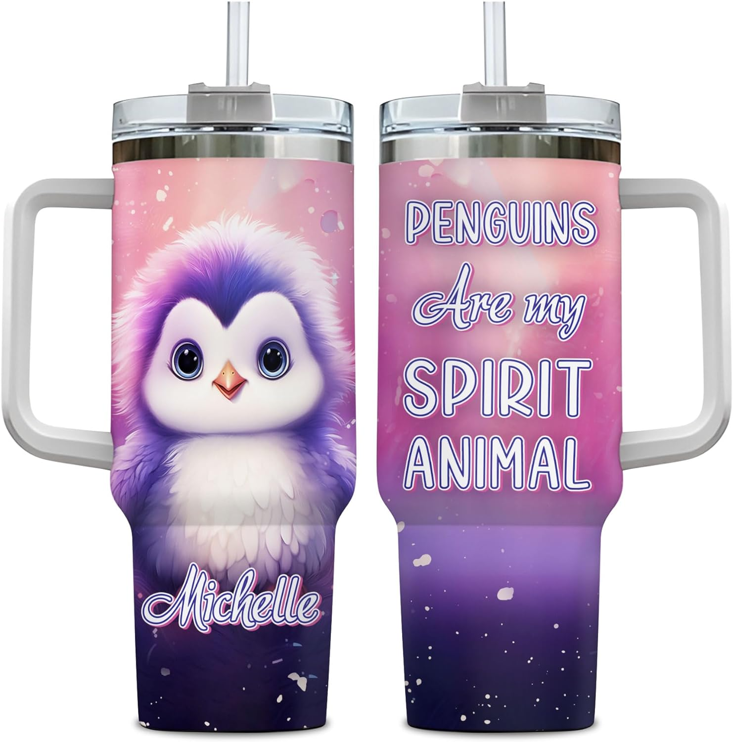 Penguin Are My Spirit Animal  - Personalized Tumbler 40oz with Straw