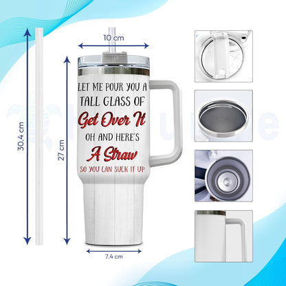 Funny Chicken Tumbler 40oz with Handle & Straw – Personalized Stainless Steel Insulated Travel Cup with Lid – Unique Farm Animal Gift for Women & Girls