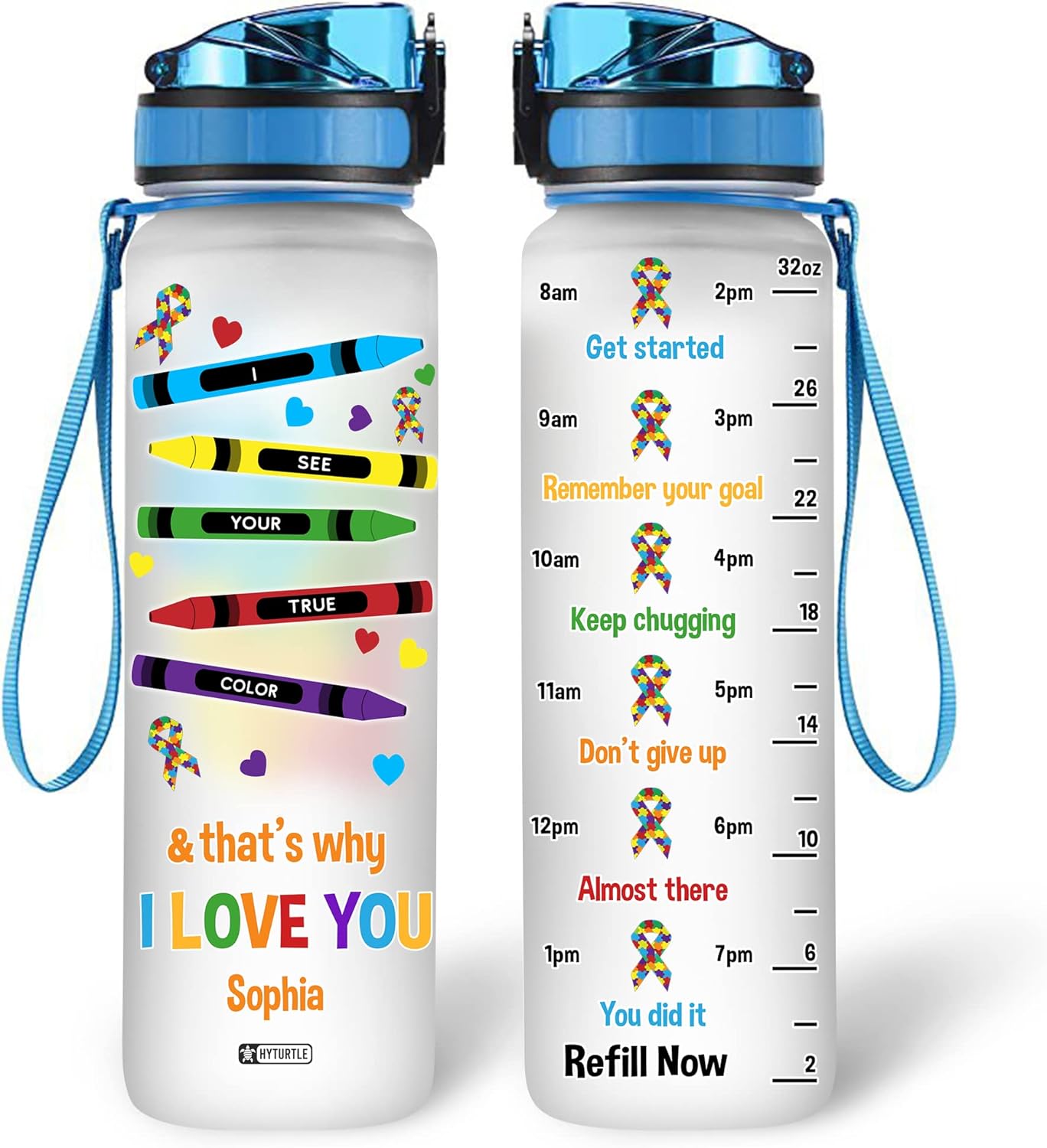 That's Why I Love You - Personalized Water Tracker Bottle 32oz