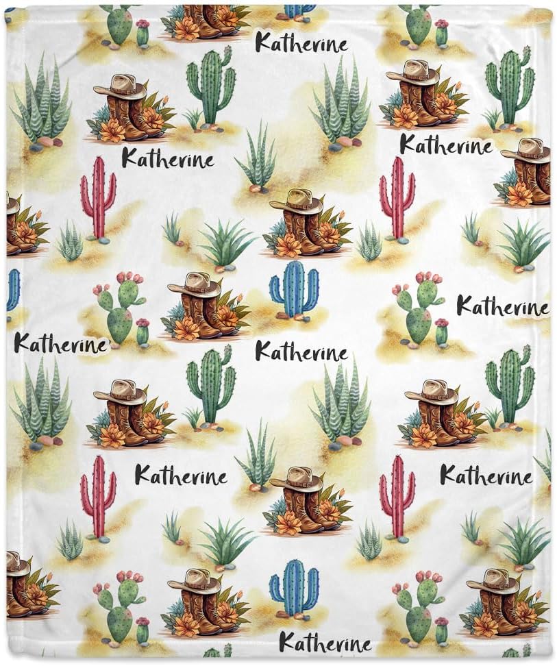 Catus Wild West Baby Blanket - Personalized Blanket