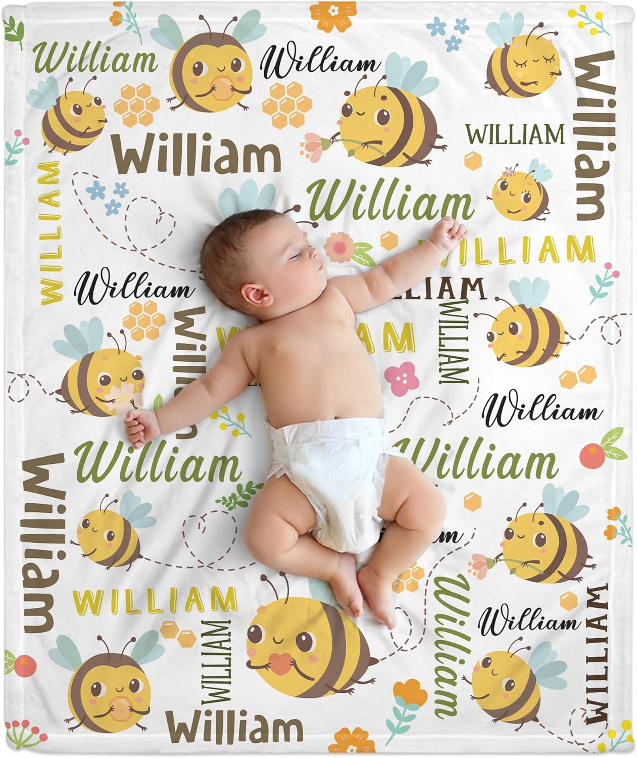 Bee Baby Blanket - Personalized Blanket