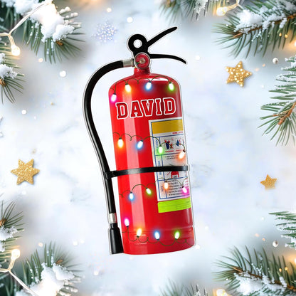 Fire Extinguisher Cut Acrylic Ornament – Personalized Christmas Gift for Firefighter, EMT, or Fire Department Member