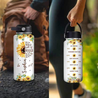 Dog Paw Water Bottle 32oz – Insulated Stainless Steel Bottle with Leak-Proof Lid – Personalized Pet Lover Gift
