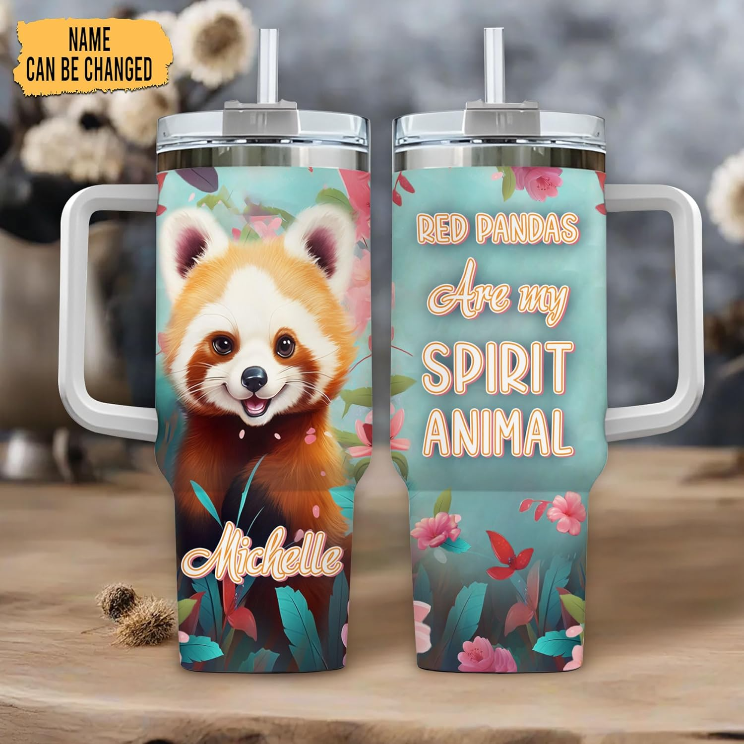 Red Panda Are My Spirit Animal - Personalized Tumbler 40oz with Straw