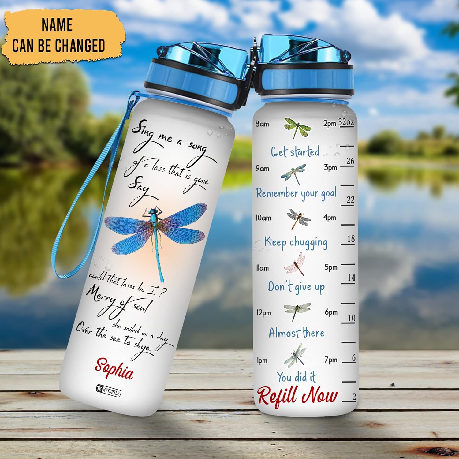 Sing Me A Song - Personalized Water Tracker Bottle 32oz