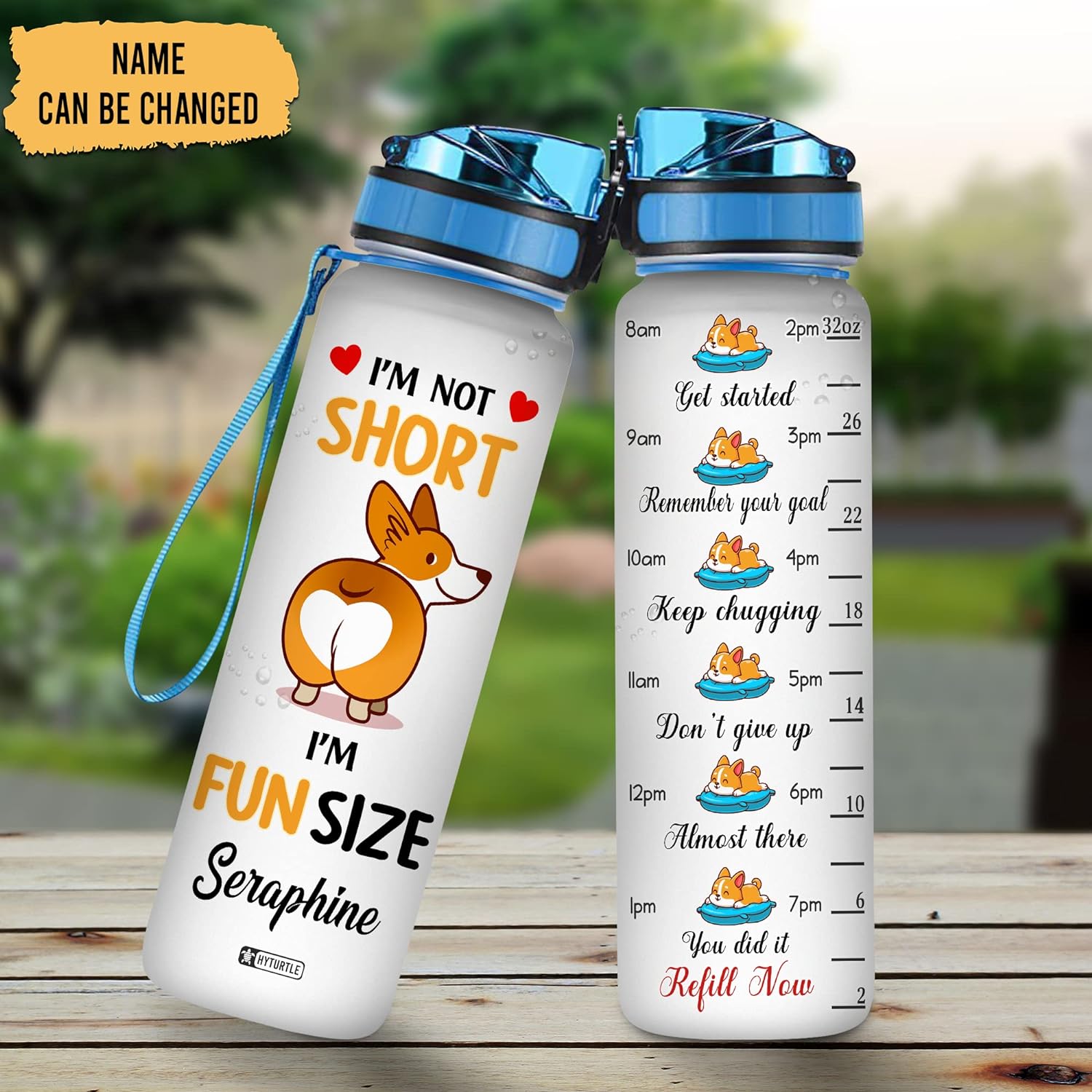 I'm Fun Size - Personalized Water Tracker Bottle 32oz