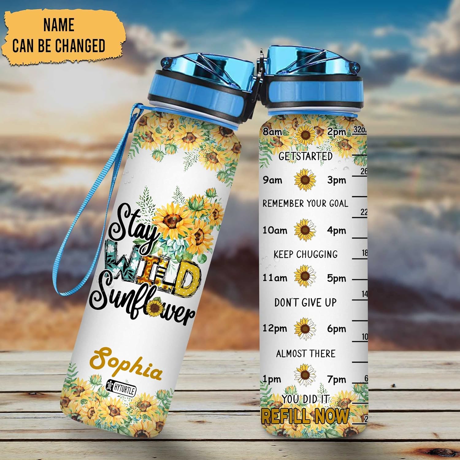 Stay Wild - Personalized Water Tracker Bottle 32oz