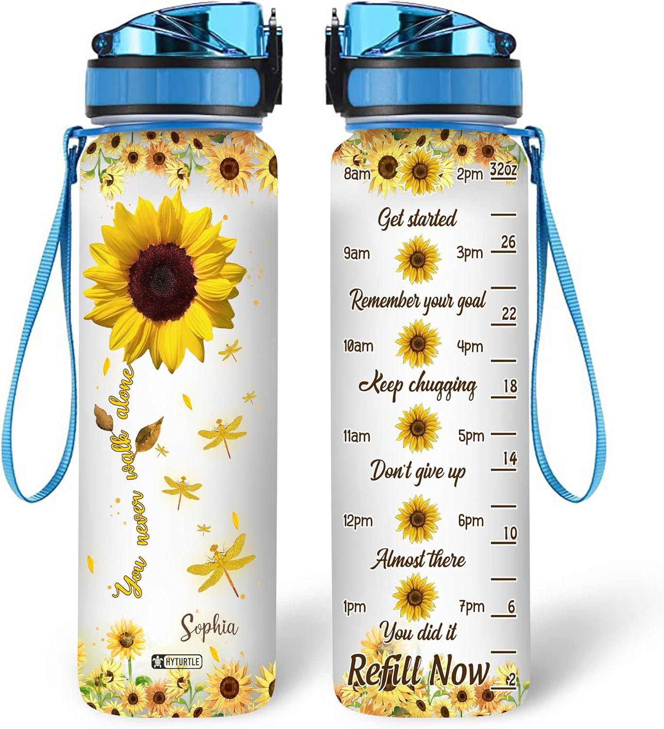 You Never Walk Alone - Personalized Water Tracker Bottle 32oz