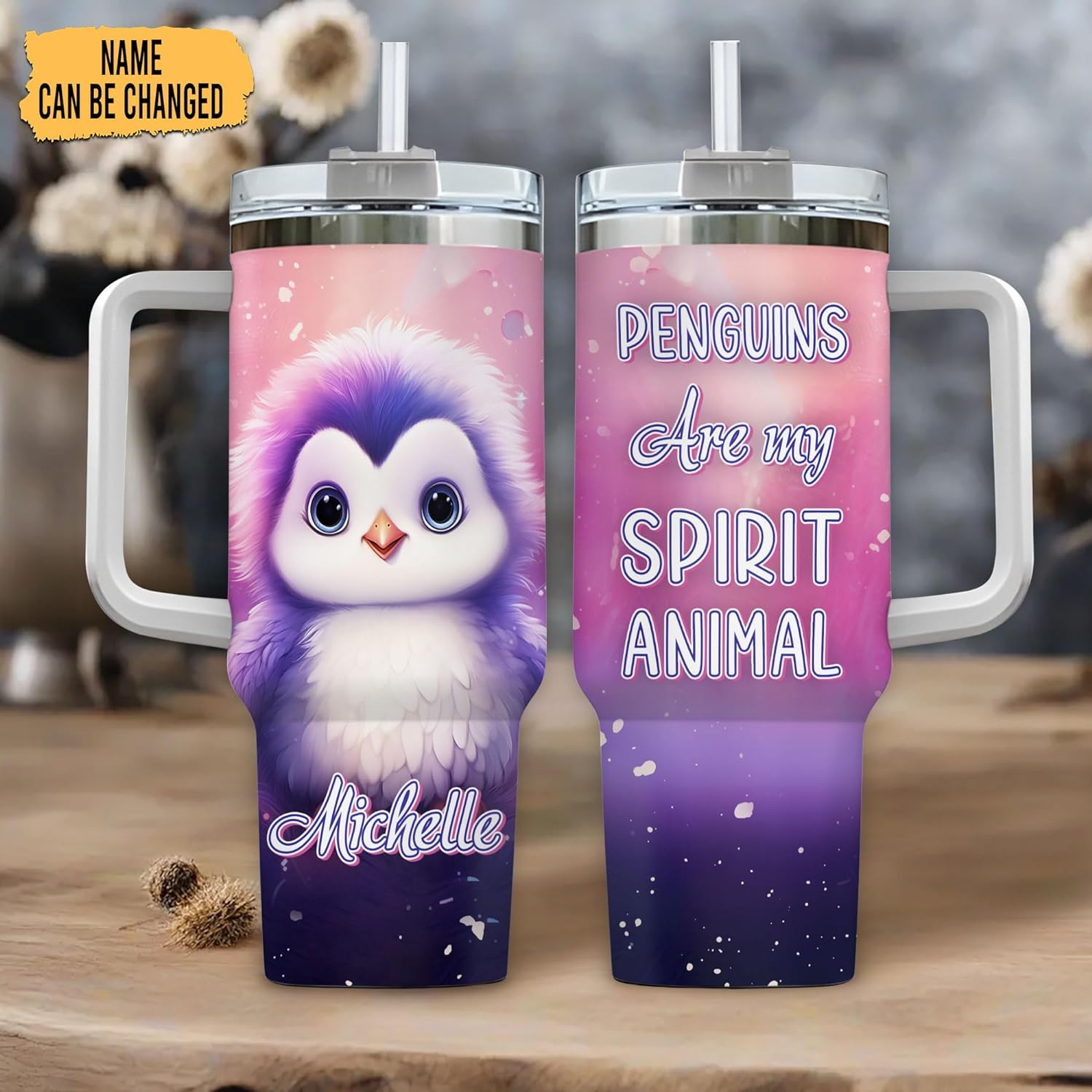 Penguin Are My Spirit Animal  - Personalized Tumbler 40oz with Straw