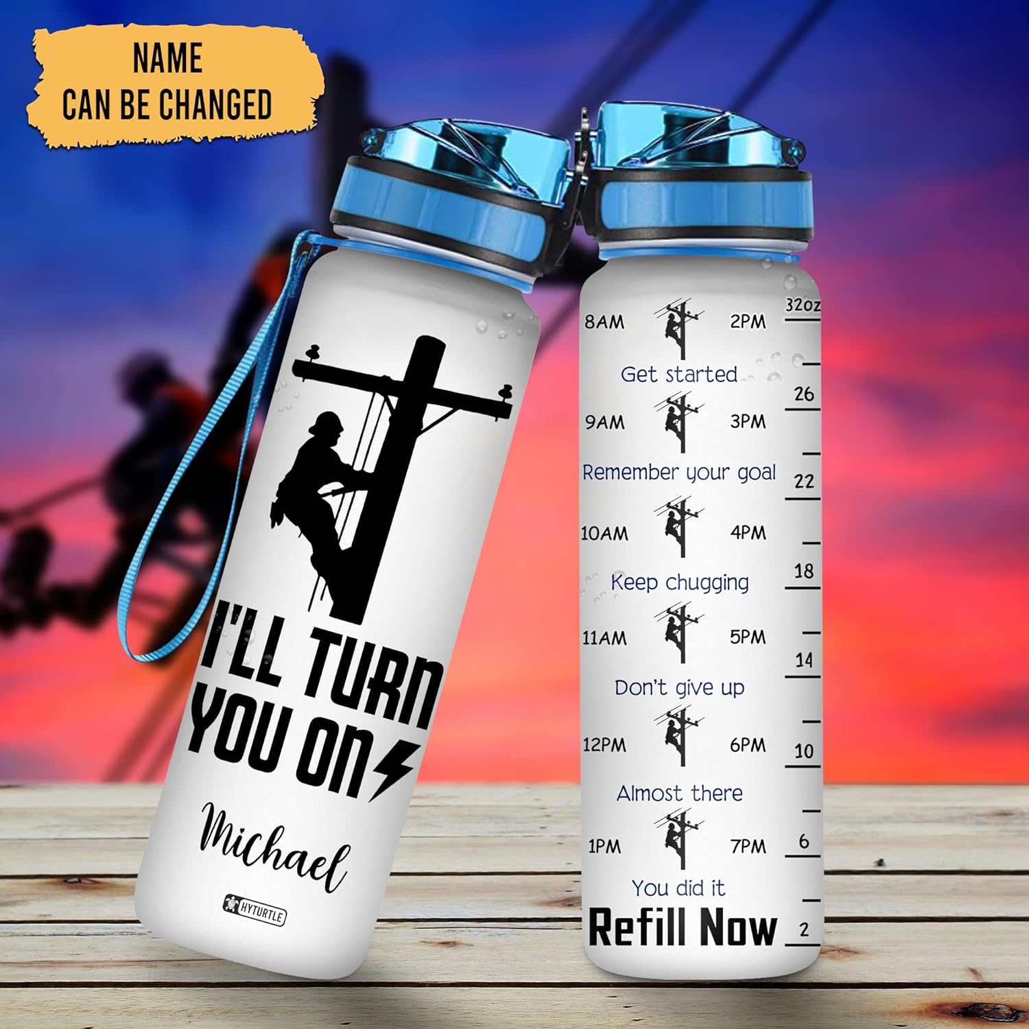 I'll Turn You On - Personalized Water Tracker Bottle 32oz