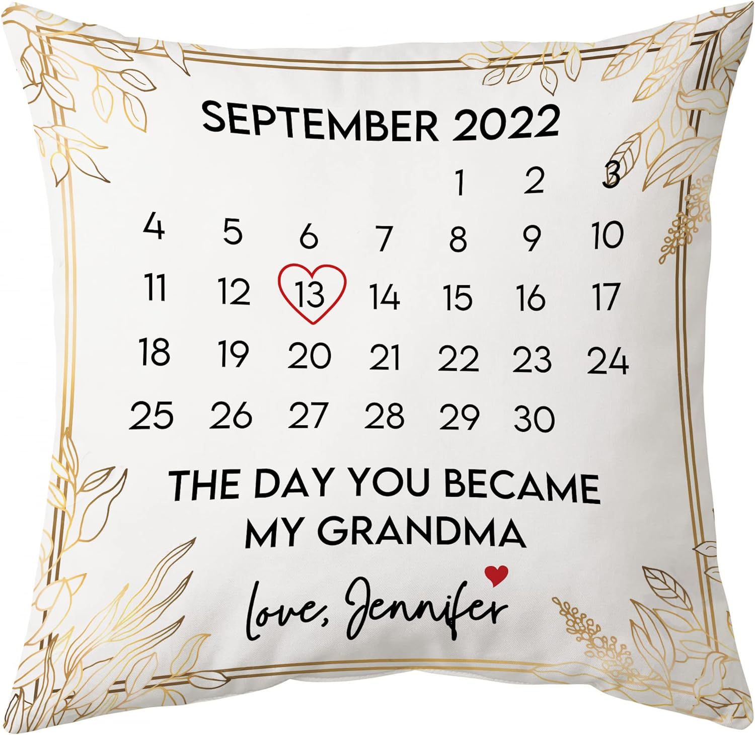 The Day You Became My Grandma - Personalized Photo Pillow