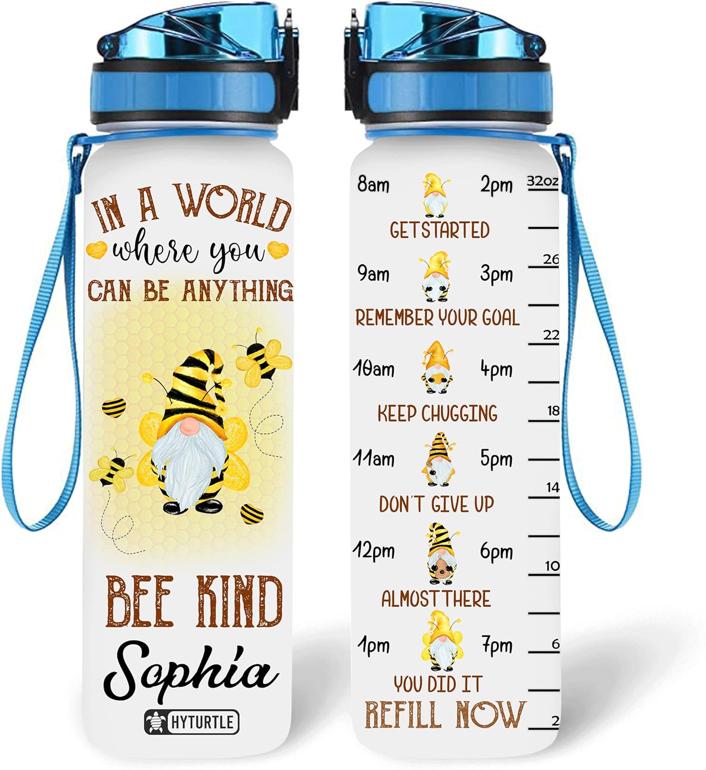 In A World Where You Can Be Anything - Personalized Water Tracker Bottle 32oz