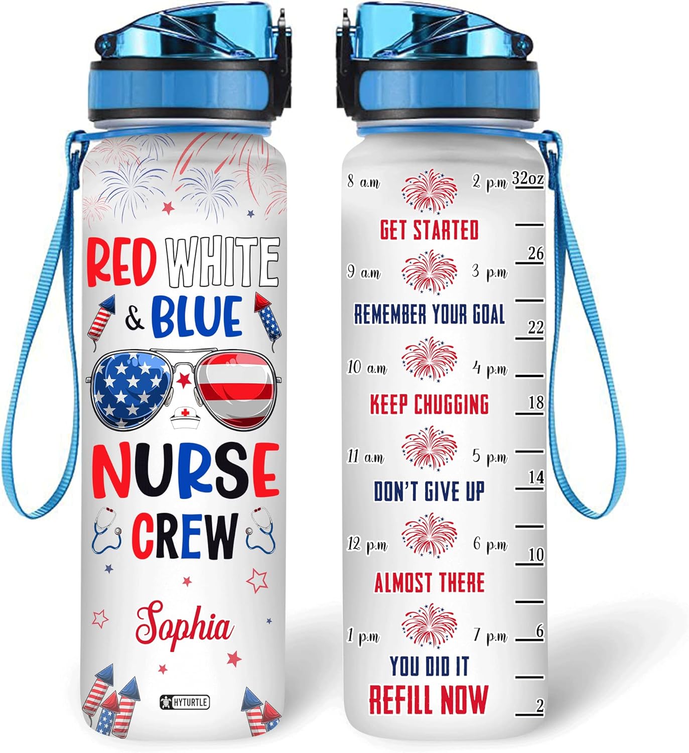 Nurse Crew - Personalized Water Tracker Bottle 32oz