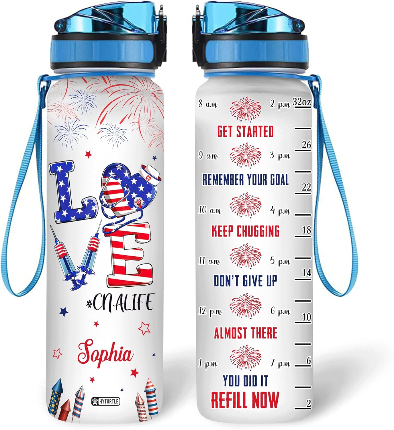 CNA Life USA - Personalized Water Tracker Bottle 32oz