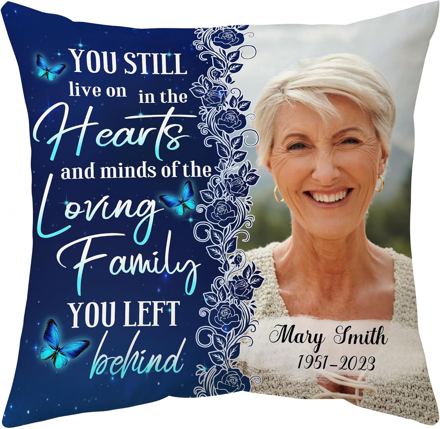 You Still Live On In The Heart - Personalized Photo Pillow (Insert Included)