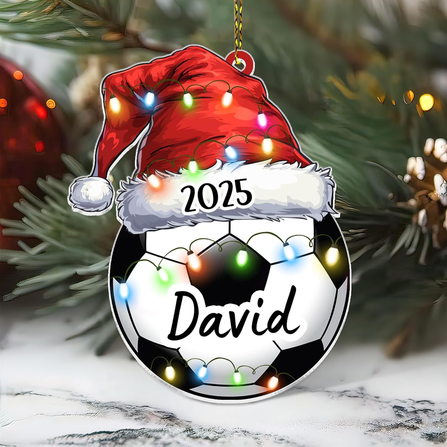 Soccer Player Cut Acrylic Ornament – Personalized Christmas Gift for Coach, Player, or Team Fan – Sports Keepsake Decor