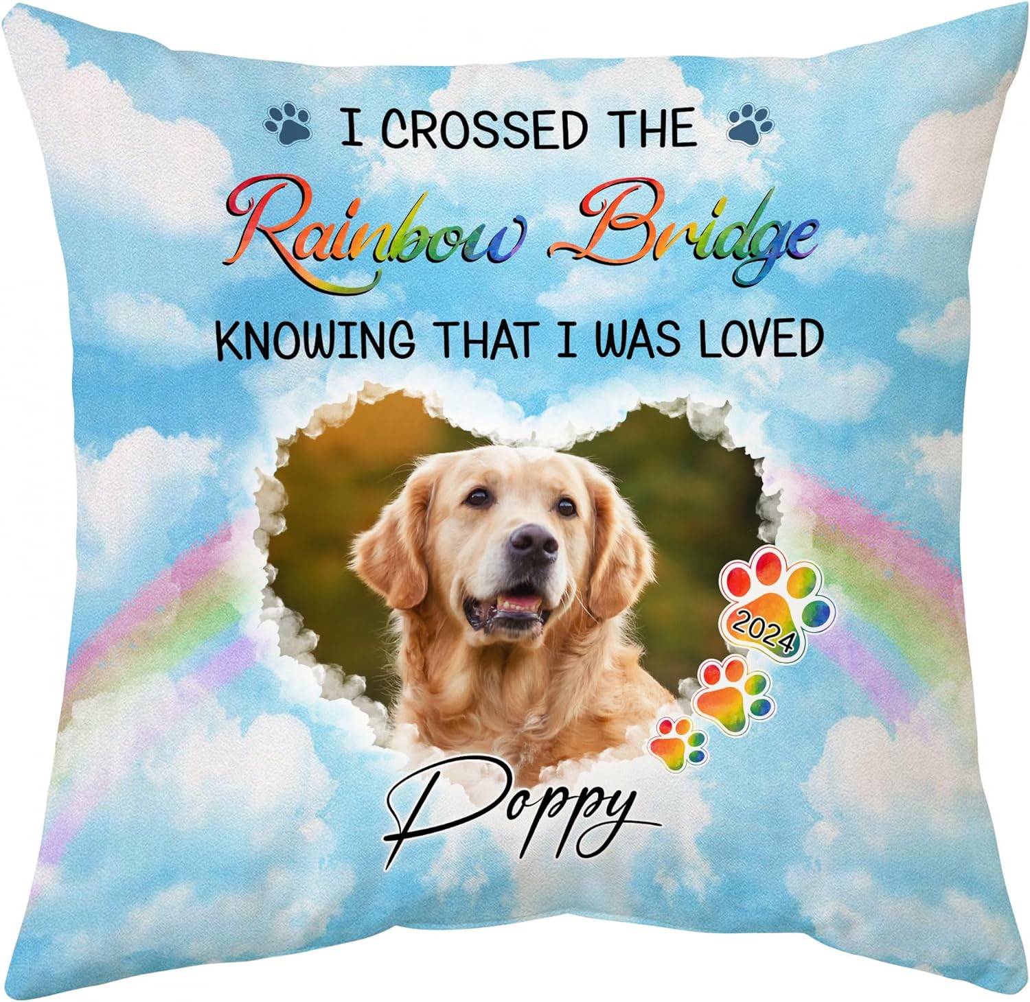 You Left Paw Print On Our Heart - Personalized Photo Pillow