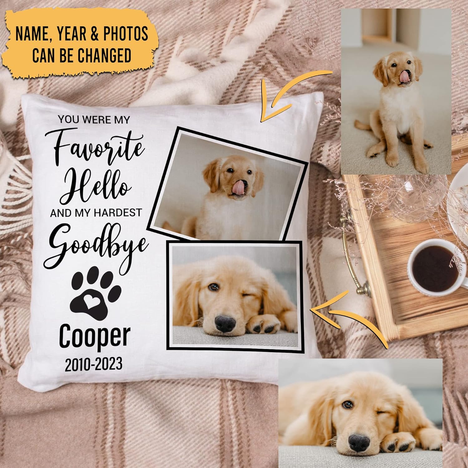 You Were My Favorite Hello And Hardest Goodbye - Personalized Photo Pillow