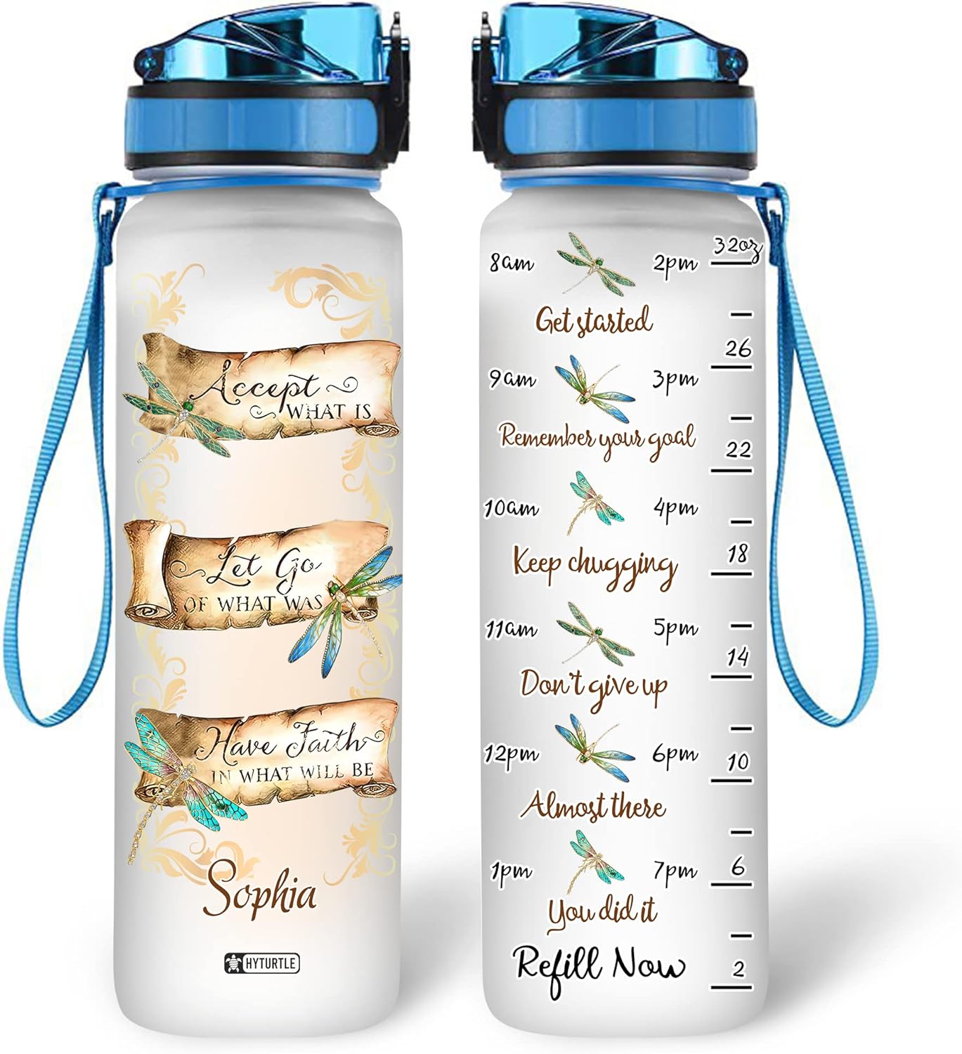 Have Faith In What Will Be - Personalized Water Tracker Bottle 32oz