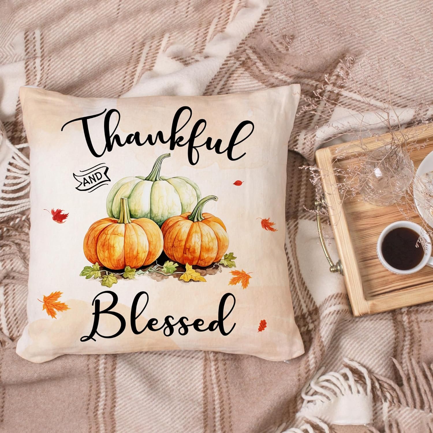 Thankful And Blessed - Personalized Pillow(Insert Included)