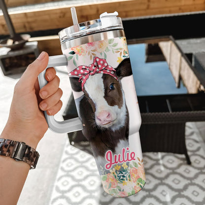 Bestie Friendship Tumbler 40oz with Handle & Straw – Personalized Stainless Steel Travel Cup with Lid – Thoughtful Gift for Best Friends