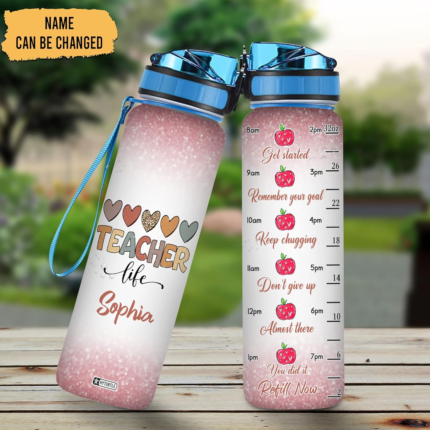 Teacher Life - Personalized Water Tracker Bottle 32oz