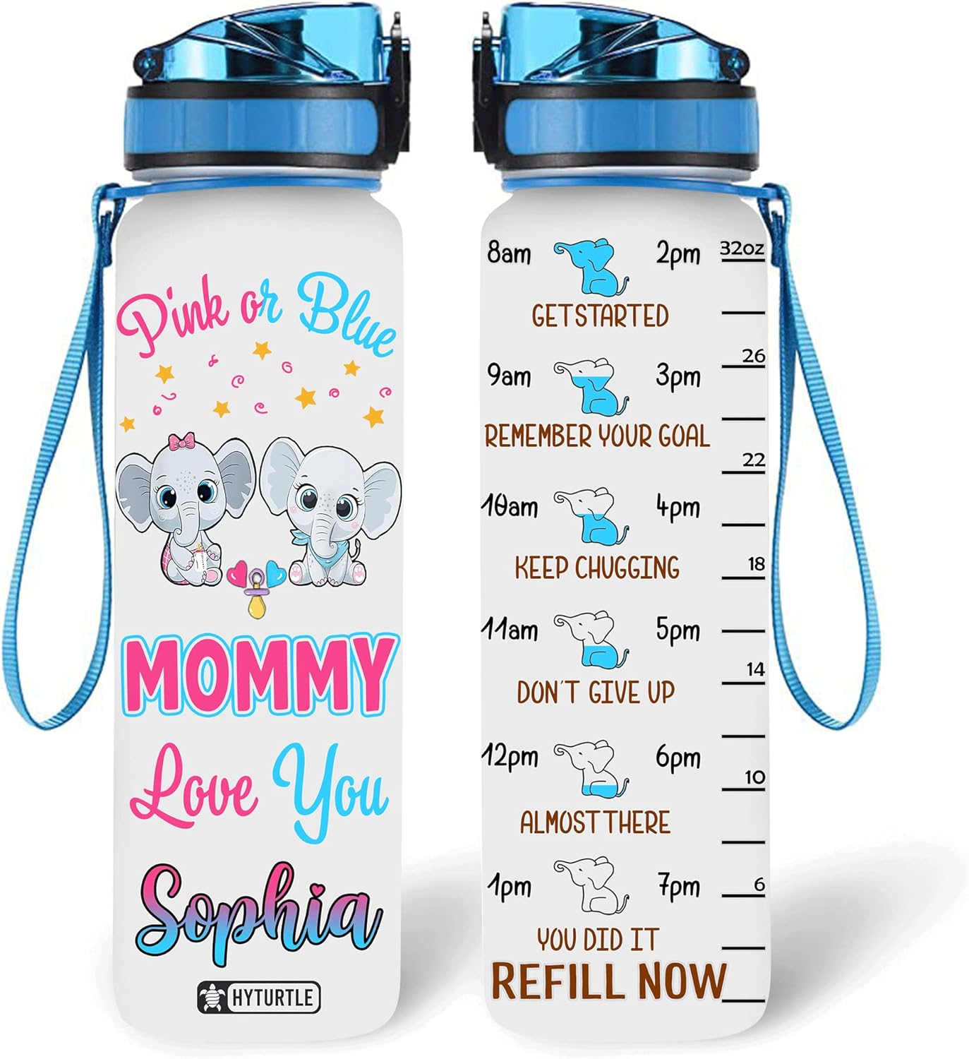 Mommy Love You - Personalized Water Tracker Bottle 32oz