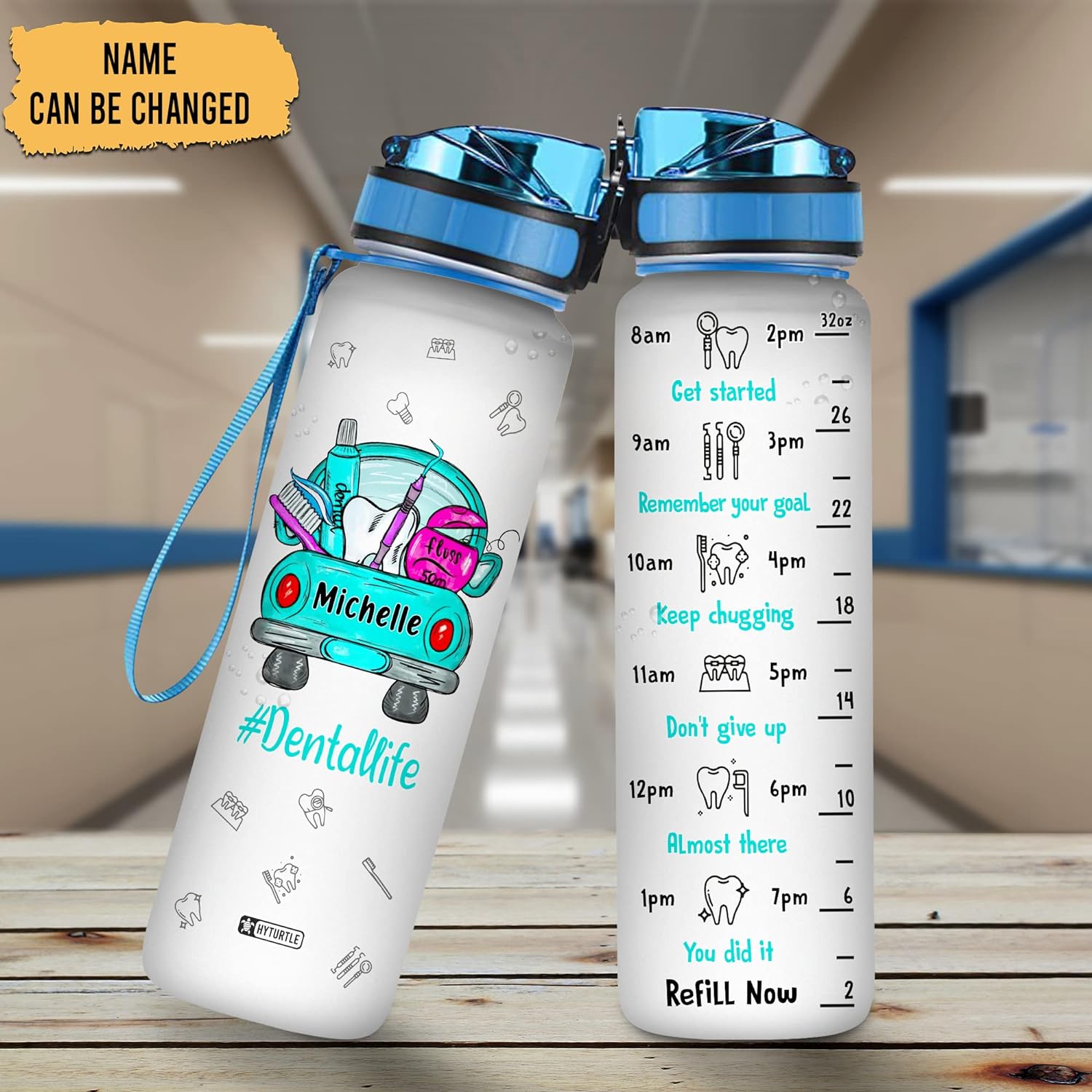 Dental Life - Personalized Water Tracker Bottle 32oz