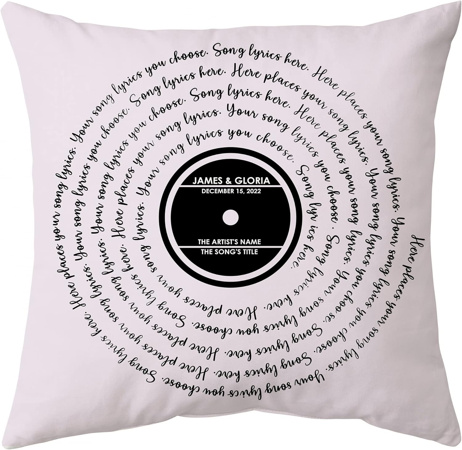 Valentine Song Lyrics - Personalized Pillow(Insert Included)