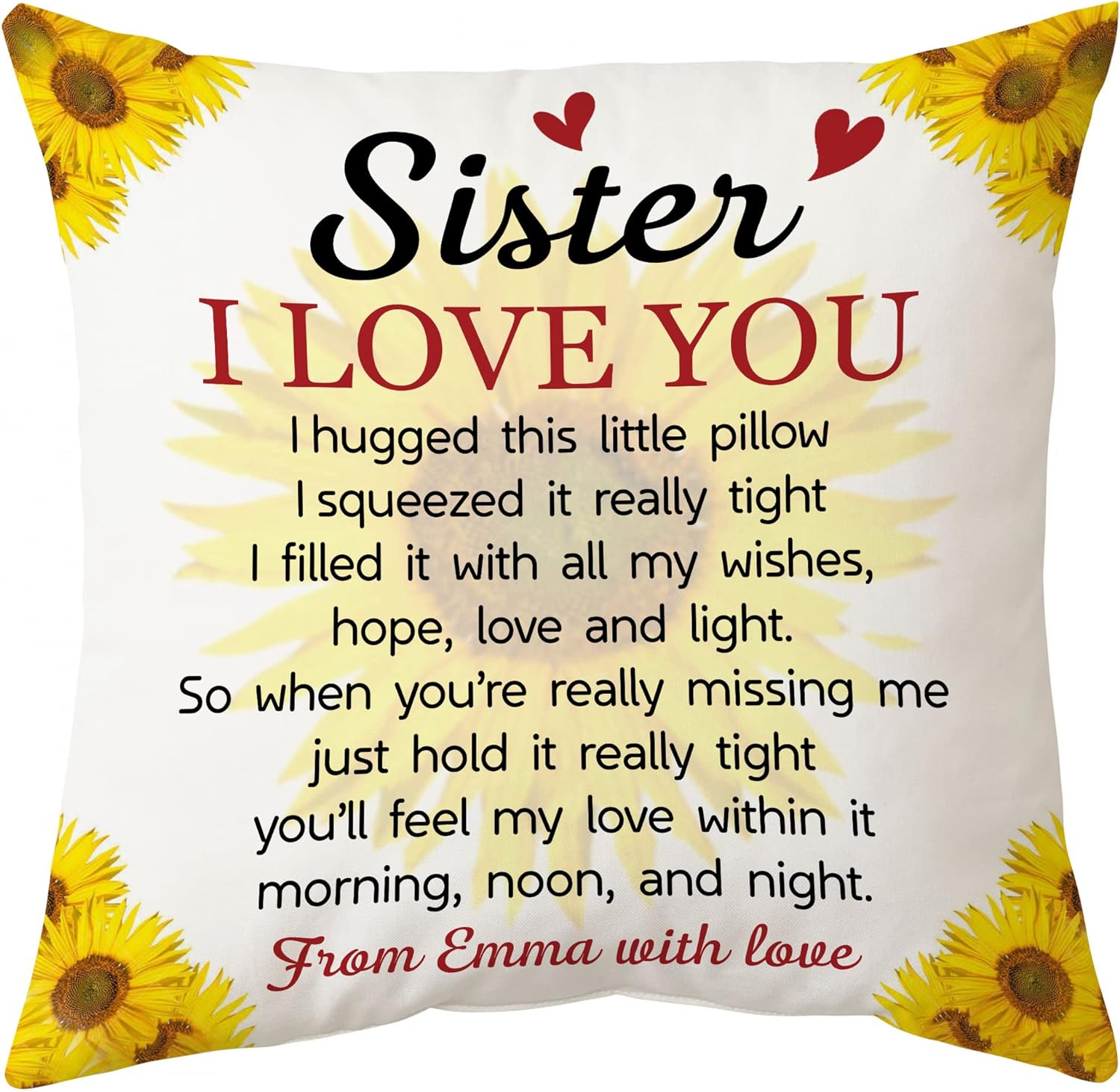 Sister, I Love You - Personalized Pillow (Insert Included)