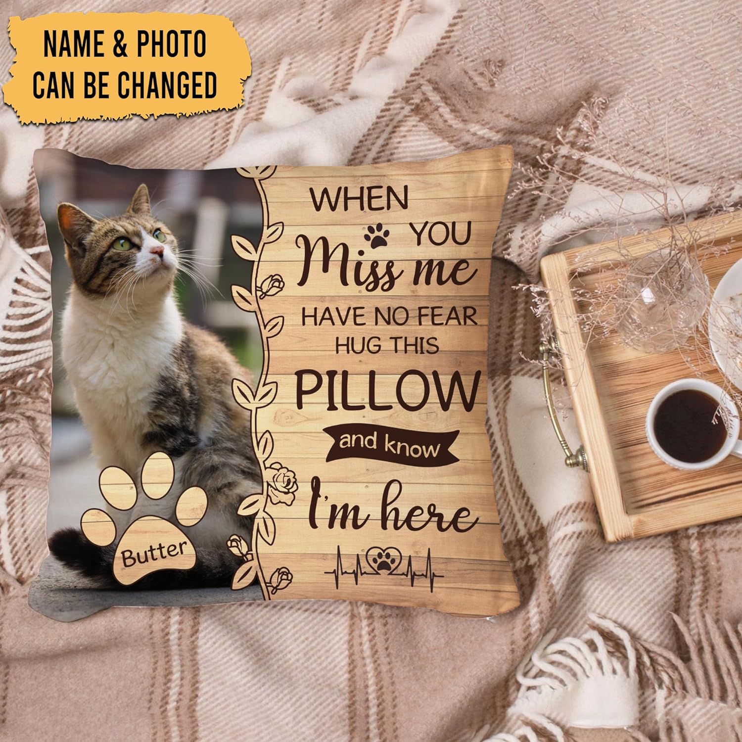 When You Miss Me Have No Fear Hug This Pillow - Personalized Photo Pillow