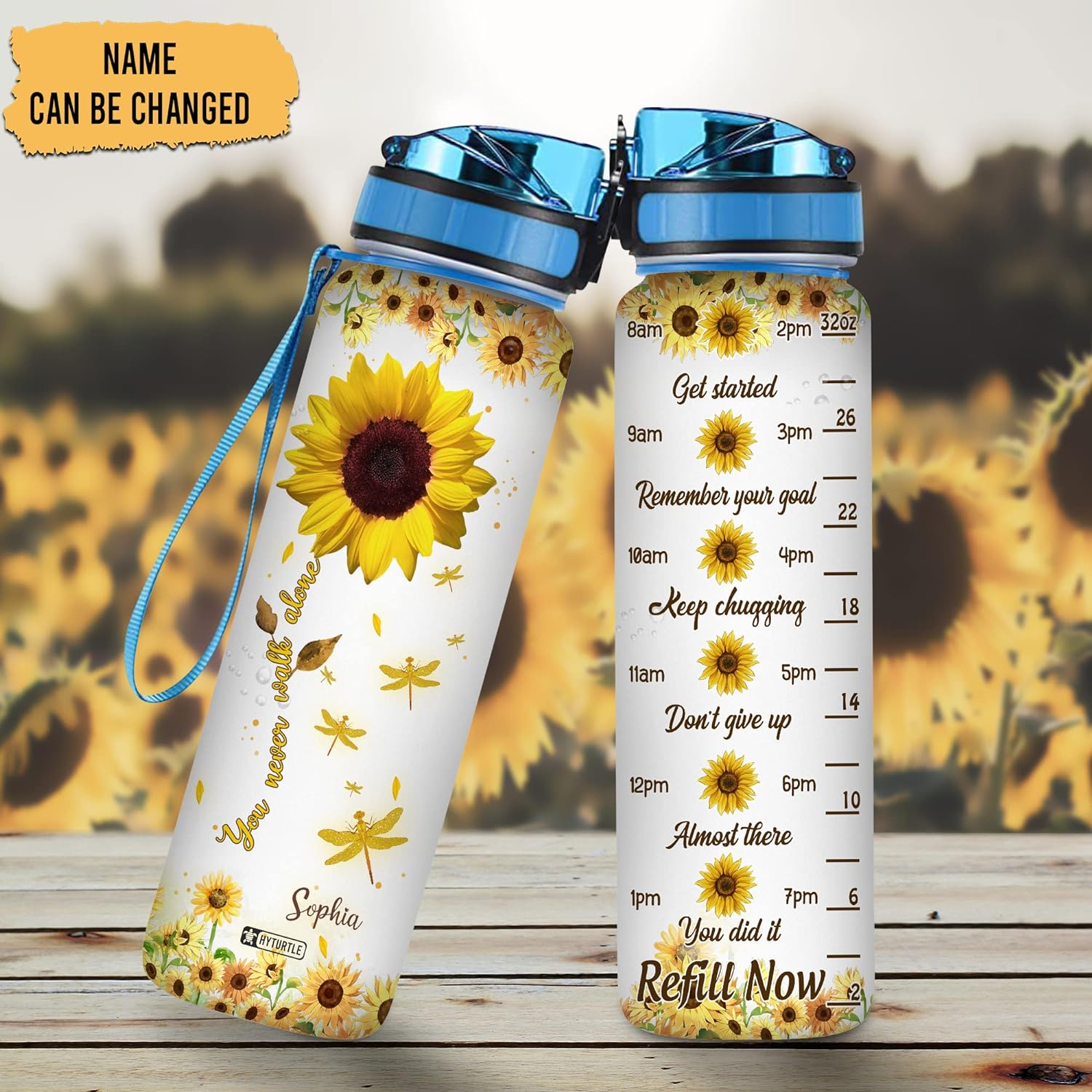 You Never Walk Alone - Personalized Water Tracker Bottle 32oz