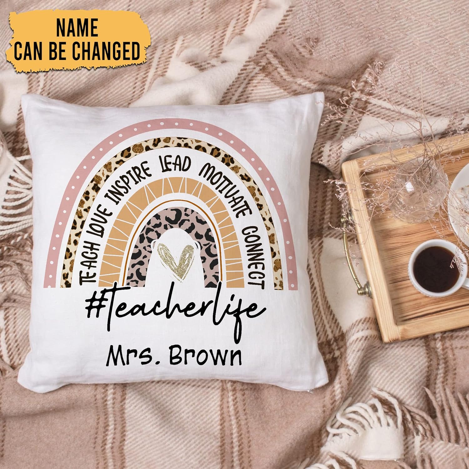 Teacher Life Theme - Personalized Pillow (Insert Included)