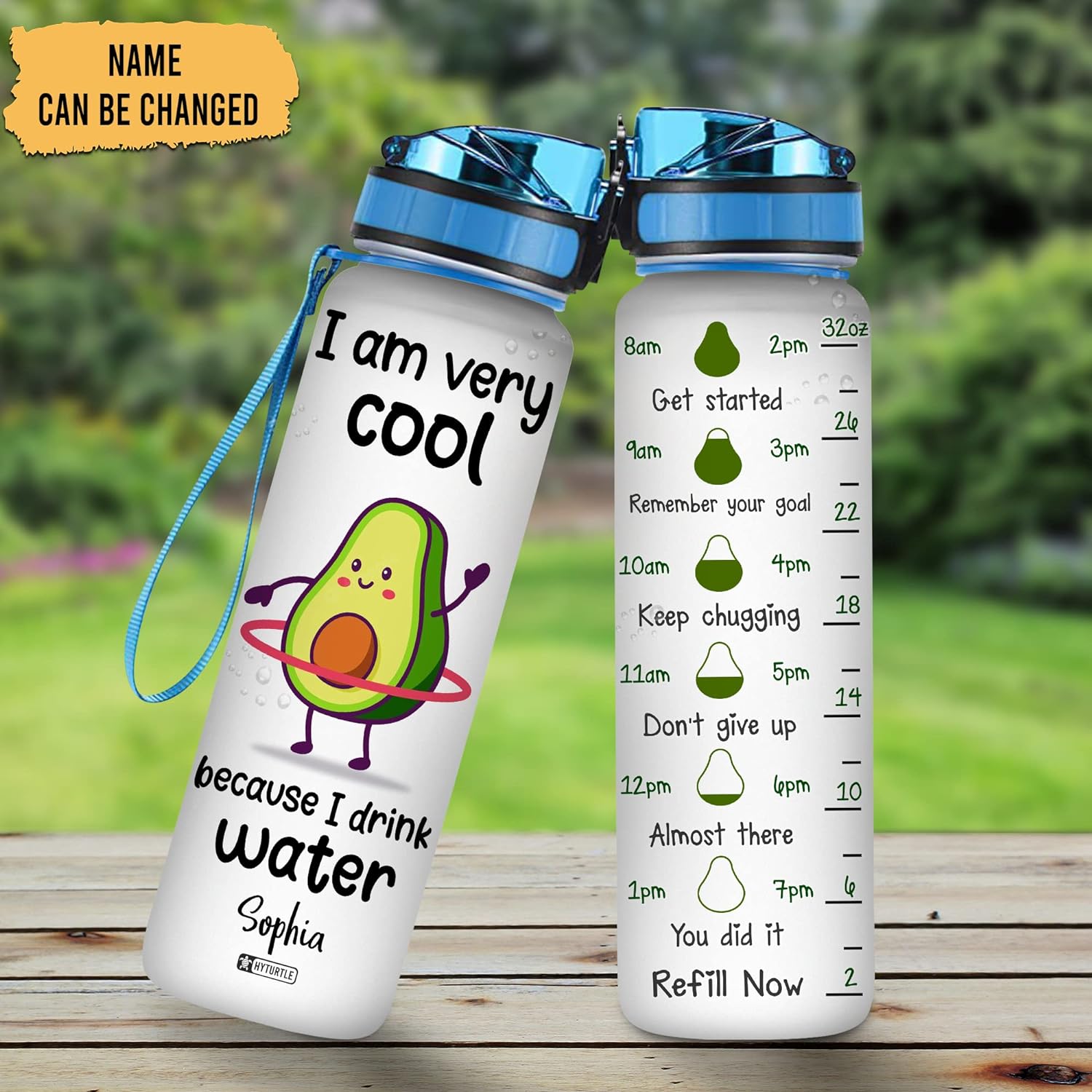 I Am Very Cool - Personalized Water Tracker Bottle 32oz