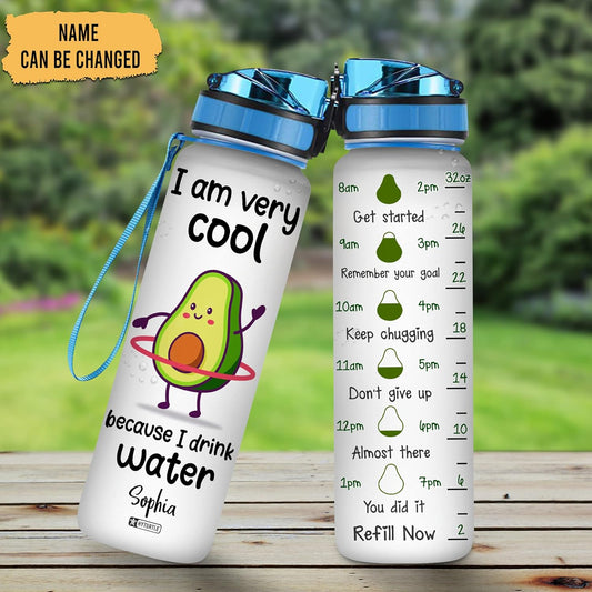 I Am Very Cool - Personalized Water Tracker Bottle 32oz