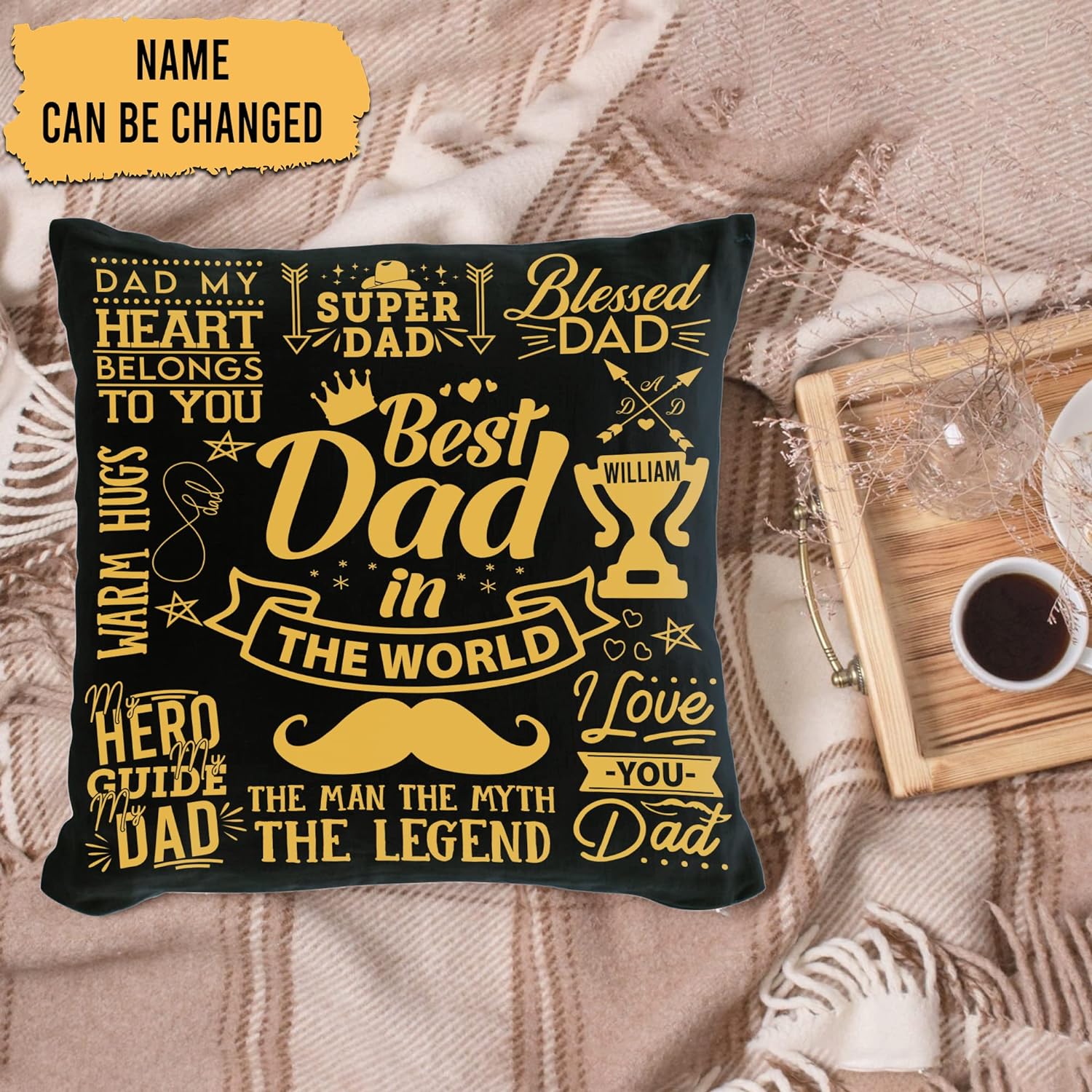 Best Dad In The World - Personalized Pillow (Insert Included)