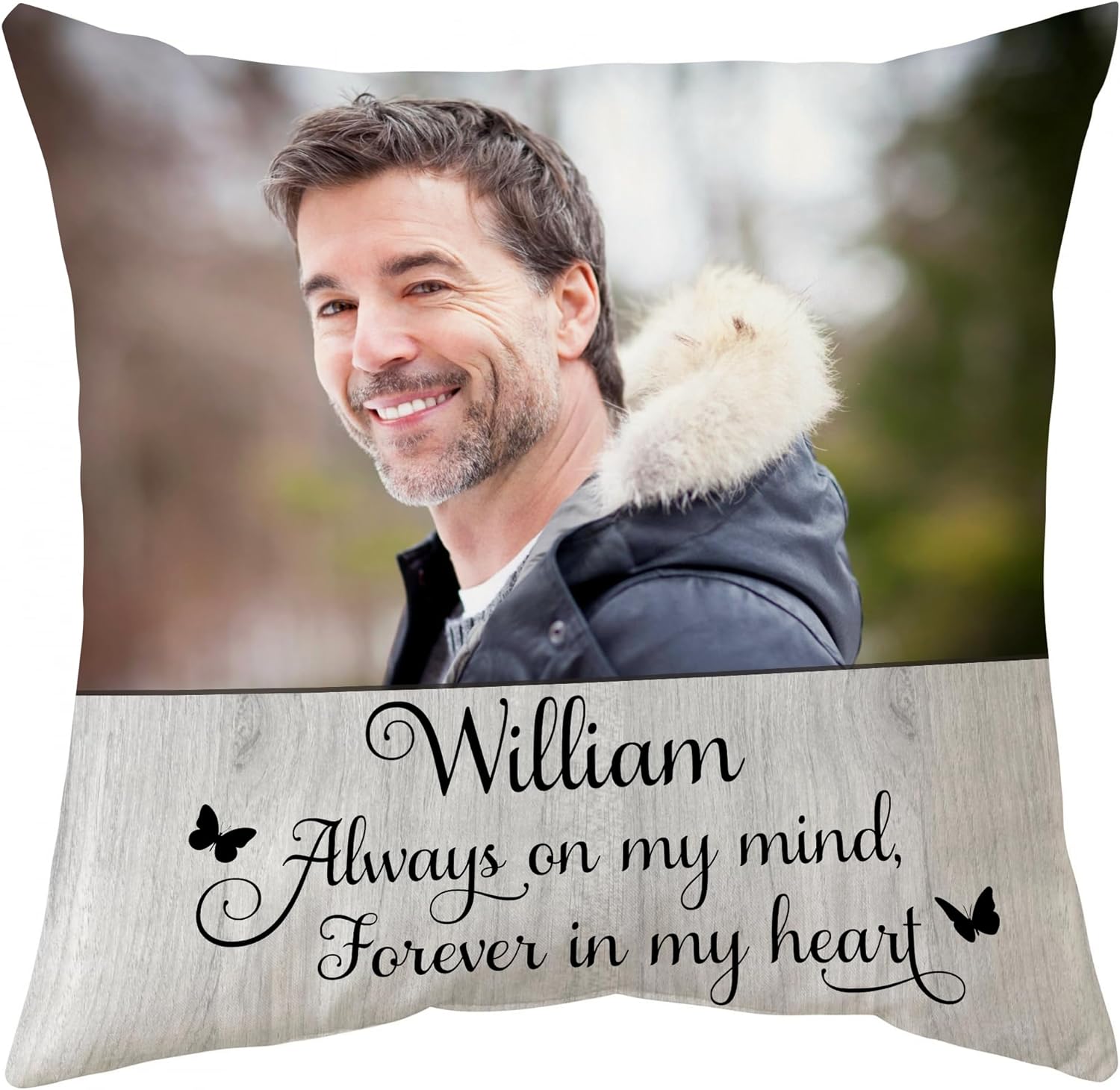 Always On My Mind,Forever In My Heart - Personalized Photo Pillow