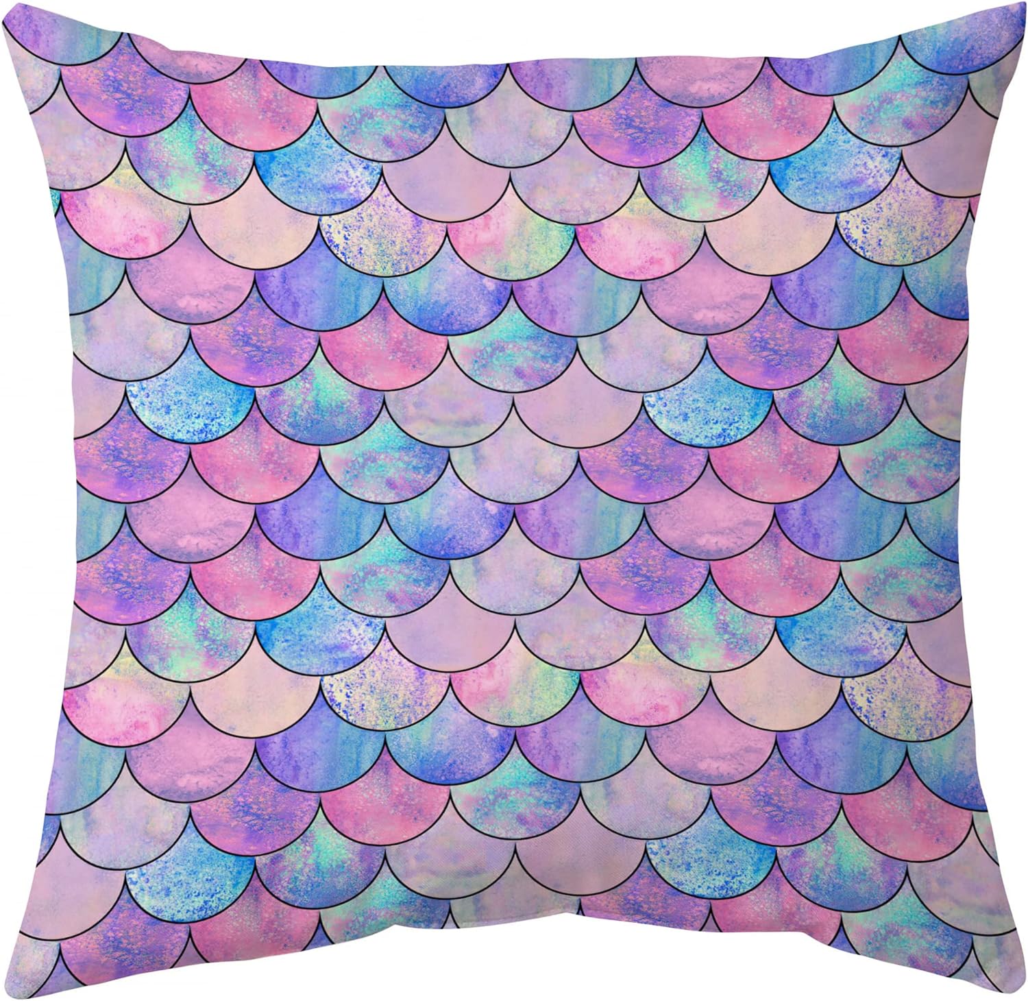 Mermaid Tails Colorfull Pattern - Personalized Pillow (Insert Included)