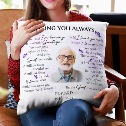 Butterfly Heaven Personalized Memorial Pillow with Insert – Custom Photo Remembrance Cushion – Healing Gift for Loss of Loved One