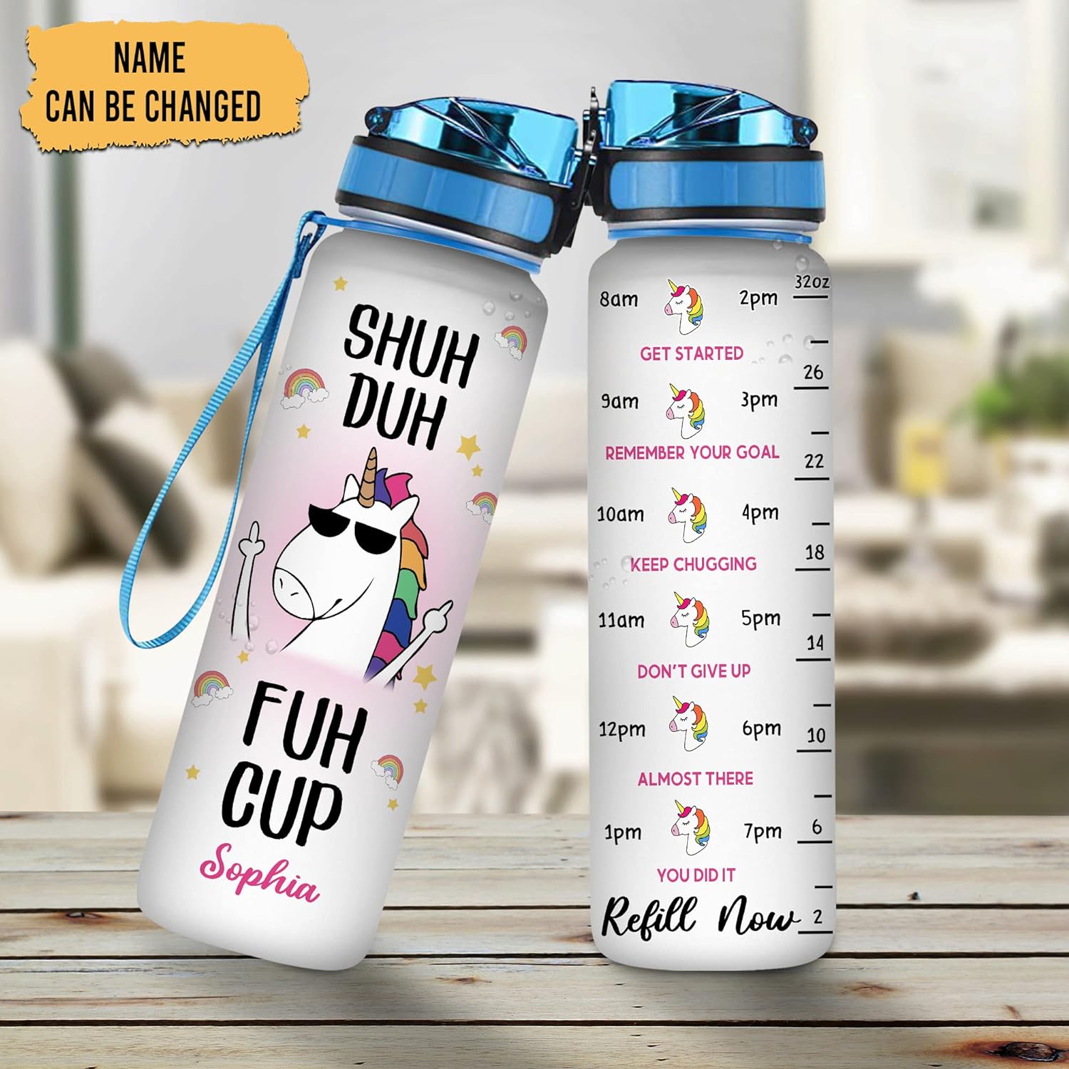 Shuh Duh Fuh Cup - Personalized Water Tracker Bottle 32oz